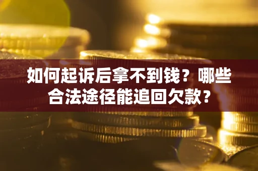 武汉如何起诉后拿不到钱？哪些合法途径能追回欠款？