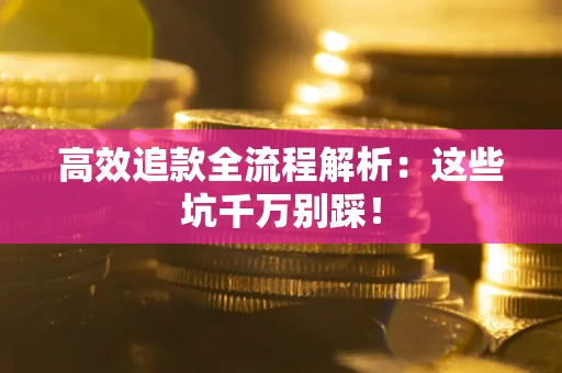 武汉高效追款全流程解析：这些坑千万别踩！