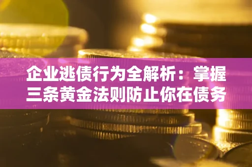 武汉企业逃债行为全解析：掌握三条黄金法则防止你在债务乱局中“踩雷”