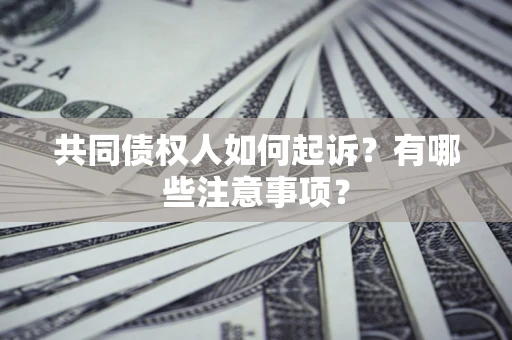 武汉共同债权人如何起诉？有哪些注意事项？